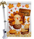 Sweet Turkey - Thanksgiving Fall Vertical Impressions Decorative Flags HG137630 Made In USA