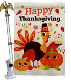 Give Thanks Turkey - Thanksgiving Fall Vertical Impressions Decorative Flags HG190006 Made In USA