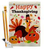 Give Thanks Turkey - Thanksgiving Fall Vertical Impressions Decorative Flags HG190006 Made In USA