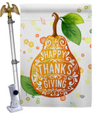 Happy Thanks Giving - Thanksgiving Fall Vertical Impressions Decorative Flags HG192253 Made In USA