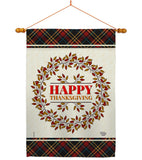 Thanksgiving Wreath - Thanksgiving Fall Vertical Impressions Decorative Flags HG192257 Made In USA