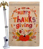 Thanks Giving - Thanksgiving Fall Vertical Impressions Decorative Flags HG192270 Made In USA