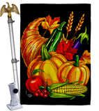 Grateful Cornucopia - Thanksgiving Fall Vertical Impressions Decorative Flags HG192655 Made In USA