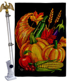 Grateful Cornucopia - Thanksgiving Fall Vertical Impressions Decorative Flags HG192655 Made In USA