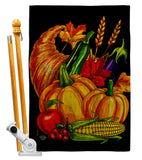 Grateful Cornucopia - Thanksgiving Fall Vertical Impressions Decorative Flags HG192655 Made In USA