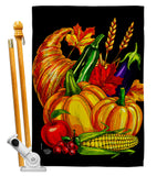 Grateful Cornucopia - Thanksgiving Fall Vertical Impressions Decorative Flags HG192655 Made In USA