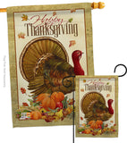 Thanksgiving Turkey - Thanksgiving Fall Vertical Impressions Decorative Flags HG113049 Made In USA