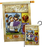 Thankful Pilgrims - Thanksgiving Fall Vertical Impressions Decorative Flags HG113057 Made In USA