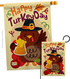 Happy Turkey Day - Thanksgiving Fall Vertical Impressions Decorative Flags HG113065 Made In USA