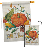 Suzani Give Thanks - Thanksgiving Fall Vertical Impressions Decorative Flags HG113072 Made In USA