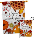 Thanksgiving Pies - Thanksgiving Fall Vertical Impressions Decorative Flags HG113086 Made In USA