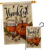 Thankful - Thanksgiving Fall Vertical Impressions Decorative Flags HG113107 Made In USA