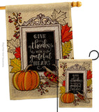 Grateful Heart - Thanksgiving Fall Vertical Impressions Decorative Flags HG113113 Made In USA