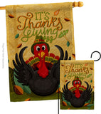 It's Thanks Turkey - Thanksgiving Fall Vertical Impressions Decorative Flags HG120014 Made In USA