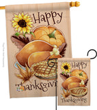 Happy Thanksgiving Feast - Thanksgiving Fall Vertical Impressions Decorative Flags HG137076 Made In USA