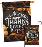 Happy Thanks Giving - Thanksgiving Fall Vertical Impressions Decorative Flags HG137264 Made In USA