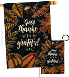 Grateful Heart - Thanksgiving Fall Vertical Impressions Decorative Flags HG137284 Made In USA