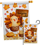 Sweet Turkey - Thanksgiving Fall Vertical Impressions Decorative Flags HG137630 Made In USA