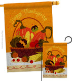 Thanksgiving Basket - Thanksgiving Fall Vertical Impressions Decorative Flags HG137643 Made In USA