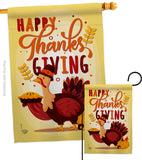 Happy ThanksGiving - Thanksgiving Fall Vertical Impressions Decorative Flags HG192228 Made In USA