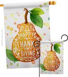 Happy Thanks Giving - Thanksgiving Fall Vertical Impressions Decorative Flags HG192253 Made In USA