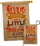 Give Thanks - Thanksgiving Fall Vertical Impressions Decorative Flags HG192254 Made In USA