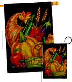 Grateful Cornucopia - Thanksgiving Fall Vertical Impressions Decorative Flags HG192655 Made In USA