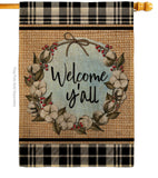 Cotton Y'all - Southern Country & Primitive Vertical Impressions Decorative Flags HG120050 Made In USA