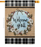 Cotton Y'all - Southern Country & Primitive Vertical Impressions Decorative Flags HG120050 Made In USA