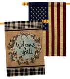 Cotton Y'all - Southern Country & Primitive Vertical Impressions Decorative Flags HG120050 Made In USA