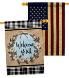 Cotton Y'all - Southern Country & Primitive Vertical Impressions Decorative Flags HG120050 Made In USA