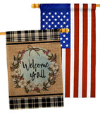 Cotton Y'all - Southern Country & Primitive Vertical Impressions Decorative Flags HG120050 Made In USA