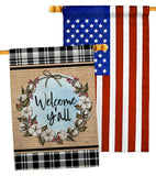 Cotton Y'all - Southern Country & Primitive Vertical Impressions Decorative Flags HG120050 Made In USA