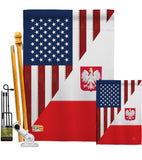 US Polish Friendship - US Friendship Flags of the World Vertical Impressions Decorative Flags HG108379 Made In USA