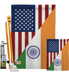 US India Friendship - US Friendship Flags of the World Vertical Impressions Decorative Flags HG108403 Made In USA