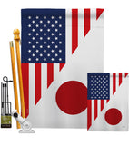 US Japan Friendship - US Friendship Flags of the World Vertical Impressions Decorative Flags HG108437 Made In USA