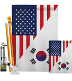US Korea Friendship - US Friendship Flags of the World Vertical Impressions Decorative Flags HG108438 Made In USA