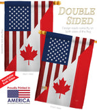 US Canada Friendship - US Friendship Flags of the World Vertical Impressions Decorative Flags HG108190 Made In USA