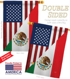 US Mexico Friendship - US Friendship Flags of the World Vertical Impressions Decorative Flags HG108205 Made In USA