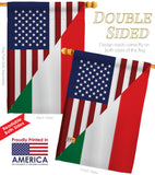 US Italian Friendship - US Friendship Flags of the World Vertical Impressions Decorative Flags HG108238 Made In USA