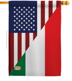 US Italian Friendship - US Friendship Flags of the World Vertical Impressions Decorative Flags HG108238 Made In USA