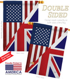 US UK Friendship - US Friendship Flags of the World Vertical Impressions Decorative Flags HG108380 Made In USA