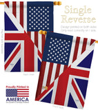 US UK Friendship - US Friendship Flags of the World Vertical Impressions Decorative Flags HG108380 Made In USA