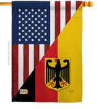 US German Friendship - US Friendship Flags of the World Vertical Impressions Decorative Flags HG108381 Made In USA