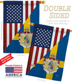 US Sweden Friendship - US Friendship Flags of the World Vertical Impressions Decorative Flags HG108385 Made In USA