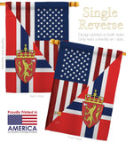 US Norway Friendship - US Friendship Flags of the World Vertical Impressions Decorative Flags HG108386 Made In USA