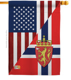 US Norway Friendship - US Friendship Flags of the World Vertical Impressions Decorative Flags HG108386 Made In USA