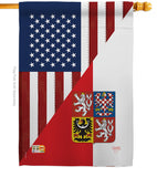 US Czech Friendship - US Friendship Flags of the World Vertical Impressions Decorative Flags HG108391 Made In USA
