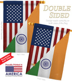 US India Friendship - US Friendship Flags of the World Vertical Impressions Decorative Flags HG108403 Made In USA