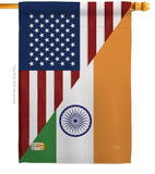 US India Friendship - US Friendship Flags of the World Vertical Impressions Decorative Flags HG108403 Made In USA